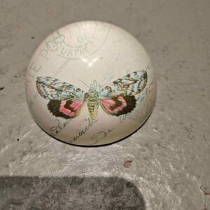 Butterfly Rounded Glass Paper Weight 3"